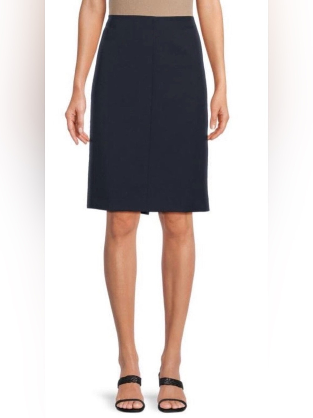 VINCE Pencil Skirt  Blue Wool Blend Skinny New
